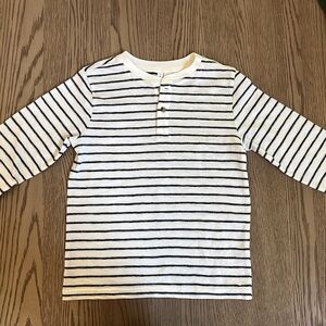 Janie and Jack Navy Striped Long Sleeve Tee
